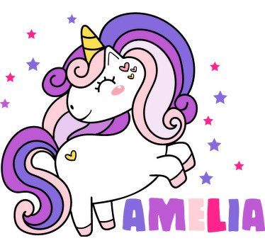 Camiseta bebé Insignia de texto de unicornio mágico - TenVinilo