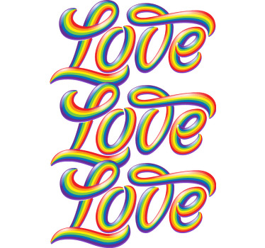 Sateenkaari rakkaus tulostaa mukautetun t-paita - Tenstickers