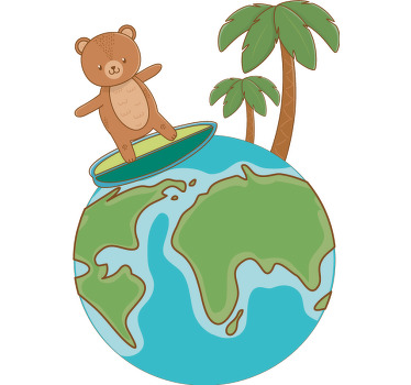 Dětské tričko pro surfování medvídka - TenStickers