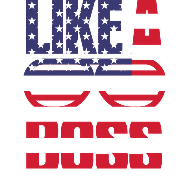 Like A Boss Style US flag t-shirt - TenStickers