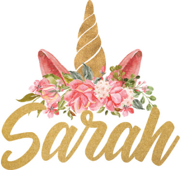 Cute unicorn design with name custom t-shirt - TenStickers