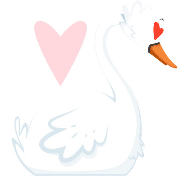 Swans in love Couple t shirts - TenStickers