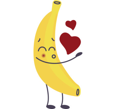 Funny love bananas with hearts couple t shirts - TenStickers