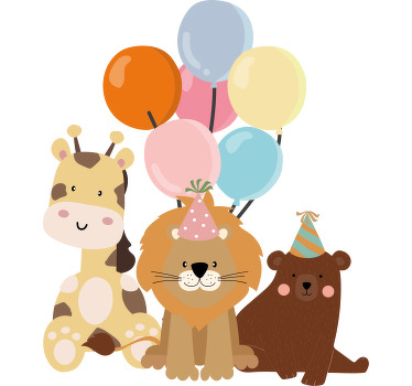 African animals and balloons Kids t-shirt - TenStickers