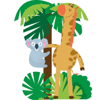 Camiseta infantil Koalas abrazando a una jirafa - TenVinilo