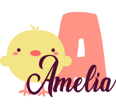 Camiseta infantil Pollo con inicial personalizada - TenVinilo