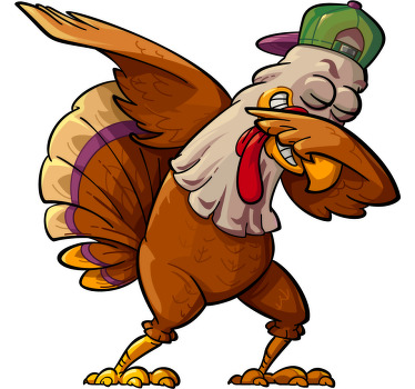 Dabbing cartoon turkey Kids t-shirt - TenStickers