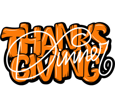 Thanksgiving dinner cool orange font t-shirt - TenStickers