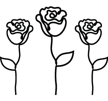 Camiseta personalizada con ilustración de rosas minimalistas - TenVinilo