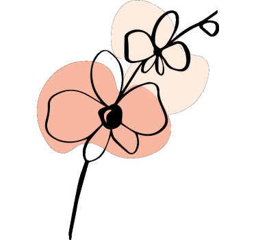 Orchids abstract line art design custom t-shirt - TenStickers