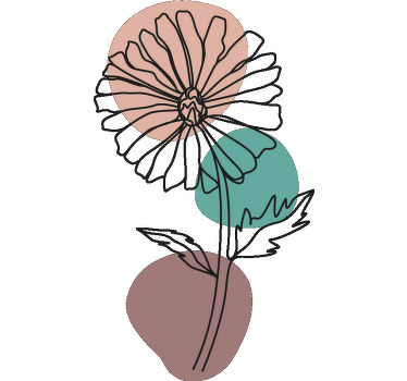 Daisy flower nature line art design t-shirt - TenStickers