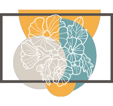 Camiseta personalizada rectángulo y flores de mosaico - TenVinilo