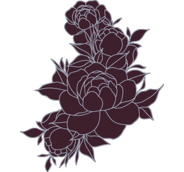 Gül buketi minimalist özel t-shirt - TenStickers