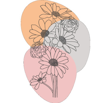 Bouquet sunflowers line art custom t-shirt - TenStickers