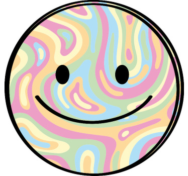 彩色扎染笑脸儿童 t 恤 - TenStickers