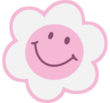 Flower pink and white smiley face Baby shirt - TenStickers