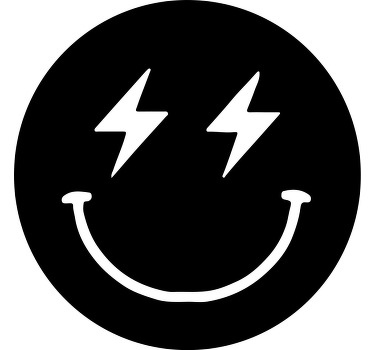 Pink lightning smiley face Kids t-shirt - TenStickers