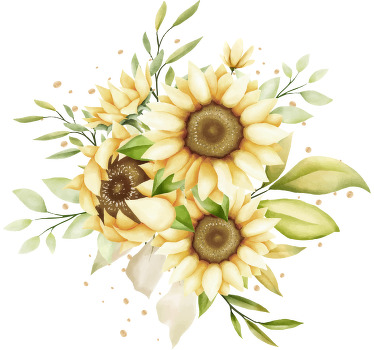 Camisa personalizada con ramo de girasol pintado detallado - TenVinilo