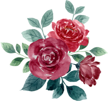 Punaiset ruusut lehdillä mukautettu t-paita - Tenstickers