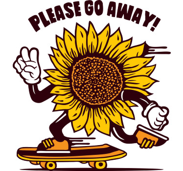 Cartoon sunflower with skate custom t-shirt - TenStickers