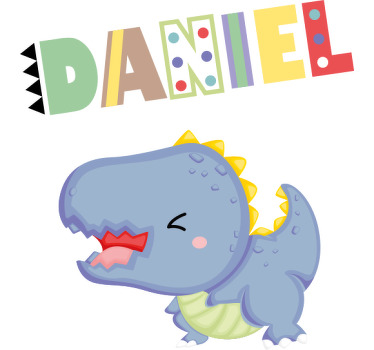 Camiseta infantil Dinosaurio bebé con nombre personalizado - TenVinilo