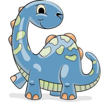 Blue dinosaur cartoon Kids t-shirt - TenStickers