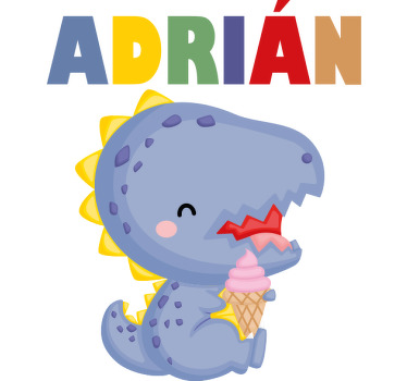 Dinosaur and custom name Kids t-shirt - TenStickers