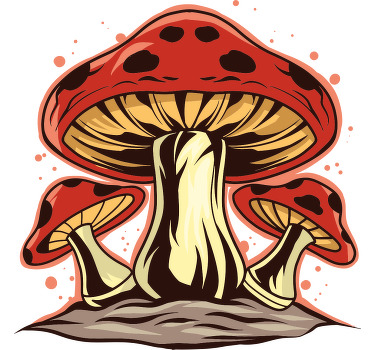 Original mushroom illustration custom t-shirt - TenStickers