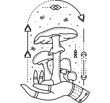 Mantar özel t-shirt ile modern el - TenStickers