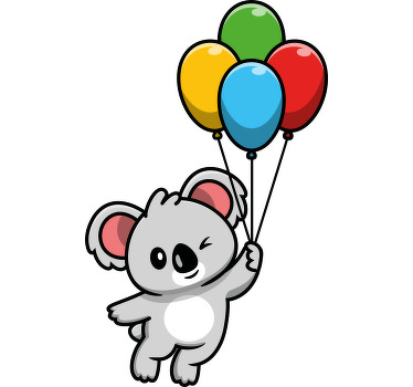 Gray Koala With balloon Kids t-shirt - TenStickers