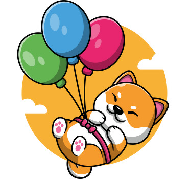 Dětské tričko čínského psa a balónků - TenStickers