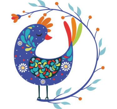 Original t shirt mit buntem vogel design - TenStickers