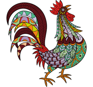 Handgezeichnetes ethnisches huhn benutzerdefiniertes T-Shirt - TenStickers