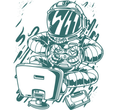 Bärbar konsol tecknad t-shirt - Tenstickers