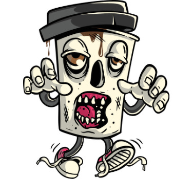 Coffee zombie graffiti character custom t-shirt - TenStickers