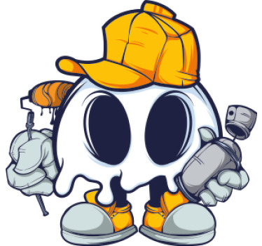 Skull cool kid graffiti cartoon custom t-shirt - TenStickers