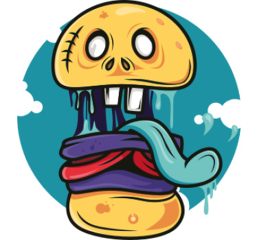 Camiseta personalizada de dibujos animados de hamburguesa zombie - TenVinilo