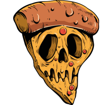 Pizza skull graffiti style custom t-shirt - TenStickers