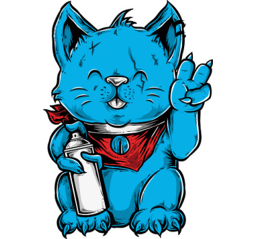 Camiseta personalizada de gato de dibujos animados con pendiente - TenVinilo