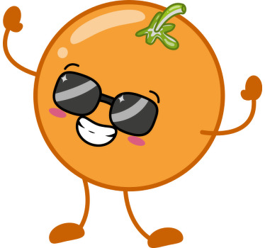 Orange cartoon with sunglasses custom t-shirt - TenStickers