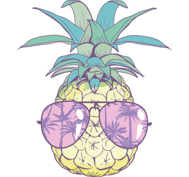 Camiseta personalizada de dibujos animados de piña hawaiana - TenVinilo