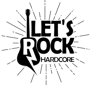 Rockmuziek gitaar en tekst op maat t-shirt - TenStickers