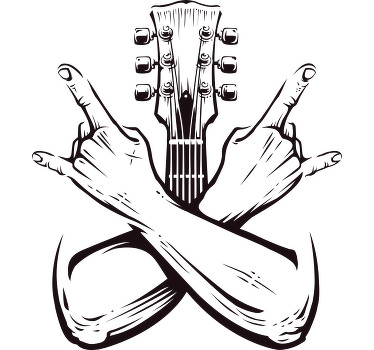Ristissä kädet merkki rock t-paita - Tenstickers