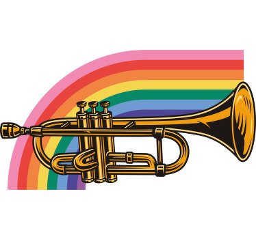 Colorful brass trumpet custom t-shirt - TenStickers