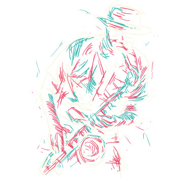 Abstraktní tričko pro jazzový saxofon - TenStickers