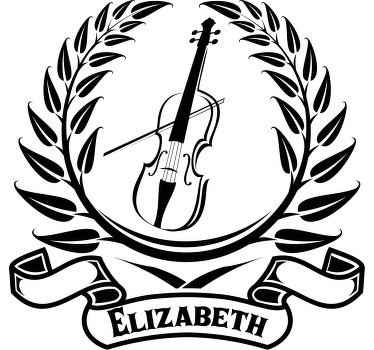 带有名字衬衫的小提琴符号 - TenStickers