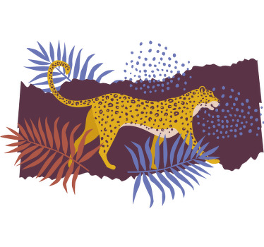 Tropical leaves leopards pattern custom t-shirt - TenStickers