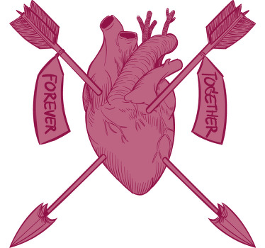 καρδιά με βέλη ροζ προσαρμοσμένο μπλουζάκι - TenStickers