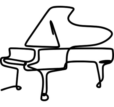 Piyano hat sanatı sevimli tasarım özel tişört - TenStickers