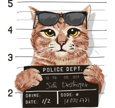 Cool cat wanted custom t-shirt - TenStickers